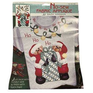 Daisy Kingdom No-Sew Fabric Applique Santa Bears Ho Ho Ho C101-1001-014 NEW